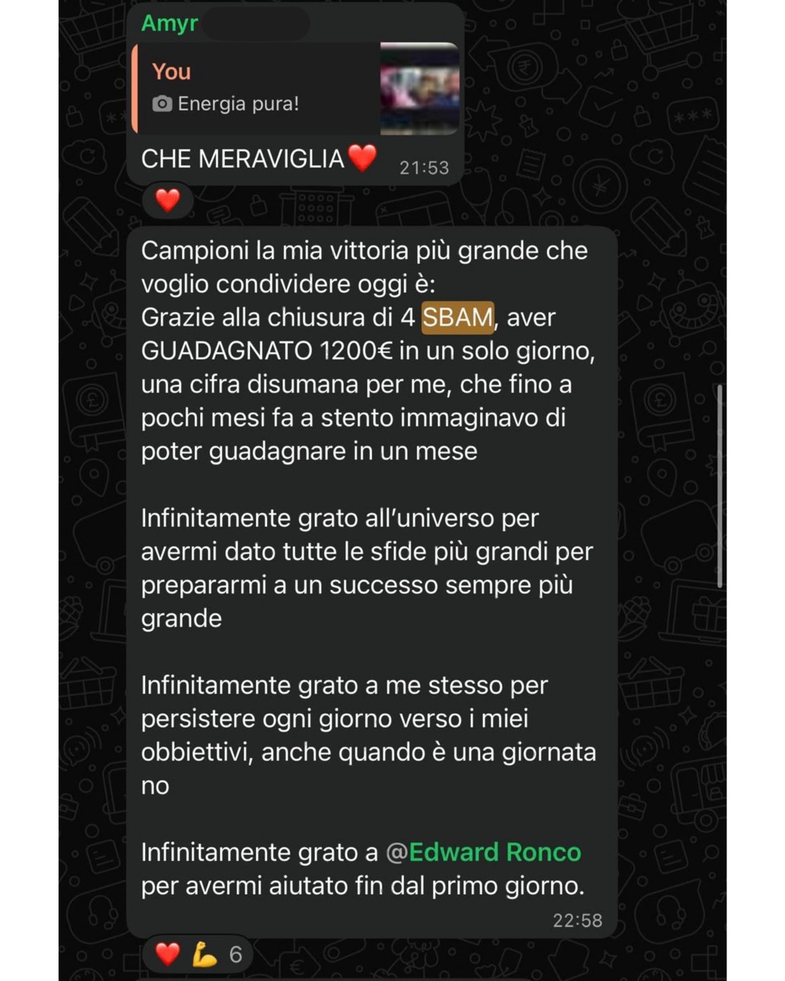 Messaggio ricevuto — €1.200 in un solo giorno, Corsi di formazione