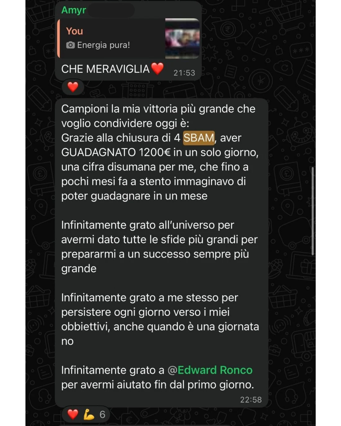 Messaggio ricevuto — €1.200 in un solo giorno, Corsi di formazione